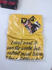 6 VINTAGE 1993 VIRGINIA SLIMS CIGARETTE YELLOW T-SHIRT – LARGE – BRAND NEW