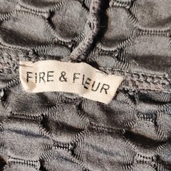 Fire & Fleur Black Geometric Hooded Athletic Jacket Zip Pockets Size S