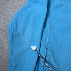 LL Bean Polartec Fleece Jacket Mens XL Blue Orange Trim Full Zip Mock Neck