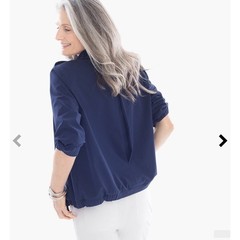 Chico’s Ladies Navy Neema Grommet Detail Jacket. Chico’s Size 1.
