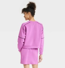 NWT~ All in Motion sz S Sandwash Pickleball Crew Sweatshirt Violet Airy 55