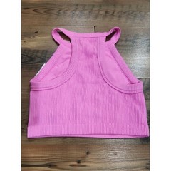 NWT Aerie High Neck Bra Lined Halter Crop Top Neon Sporty Boho Chic Medium Soft