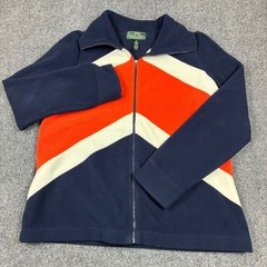 Lauren Active Ralph Lauren Fleece Jacket XL Navy Blue Orange Chevron Full Zip