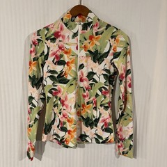 Tommy Bahama Everyday Active Jacket Womens Small Floral Full Zip Thumbhole QQ-16
