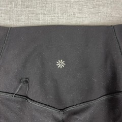 Athleta Leggings Womens M Petite Black Salutation Stash 7/8 Tight Ankle Pockets