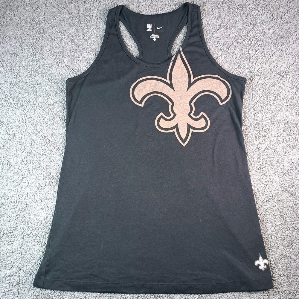 Nike New Orleans Saints NFL Women’s XL Racerback Tank Top Black Fleur De Lis