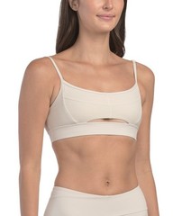 NWT $79 L SPACE Rush Sports Bra Top Cut out design LARGE bone moisture wicking