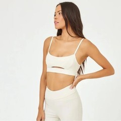 NWT$198 L*SPACE 2-PC SET Rush Sports Bra LRG & Mercer Legging MED in Bone Ribbed