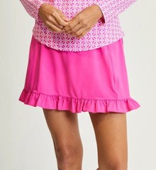 NWT Gottex G LIFESTYLE HOT PINK RUFFLE HEM GOLF TENNIS SKORT S M L XL