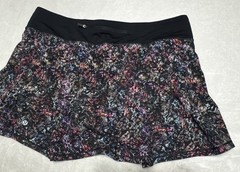 Lululemon Pace Rival Skirt Reg Length 15 inches Floral Spray Multi Black Size 12