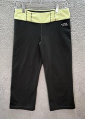 The North Face Leggings Womens Medium Gray Green Flare Capri Outdoors Hiking