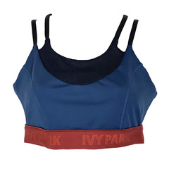 Ivy Park Womens Colorblock Double Layer Sports Bra Medium Tri-Color Strappy Mesh