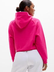 New Athleta L Easy Fleece 1/2 Zip Hoodie Dahlia Pink Large #473713