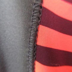 Hannah Shirt Womens XL Black Orange Stripe 1/4 Zip Mock Neck Long Sleeve Running