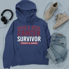 Head & Neck Cancer Survivor Strength Courage Hoodie Cancer Awareness Walks