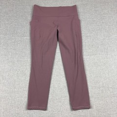 Athleta Leggings Womens M Purple Salutation Stash 7/8 Tight Ankle Pockets Yoga