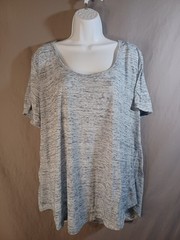 Balance Collection 2X Grey Marled Space-dye Top Women Yoga Activewear Fitness