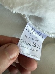 MMK Its OK Hoodie Womens Approx XL White Dog Print Fleece Oversized