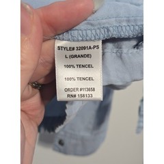 Staccato Tencel Utility Jacket Light Blue Snap Zip Drawstring Waist Size L