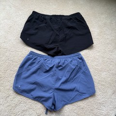 Lot of 2 Old Navy Active Women’s Black & Blue Running Shorts w/ Lining – M – GUC