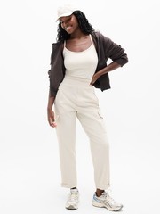 Athleta 12 Tall Endless High Rise Cargo Pant Bone NWT! #467187