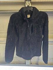PINK Victoria’s Secret Sherpa Fleece 1/2 Zip Hoodie Pullover Black S