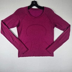 Lululemon Swiftly Long Sleeve Women 8 Magenta Pink Excellent Top (T8)