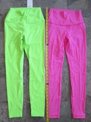 NEW Lot CRZ YOGA Sz. XS 0-2 High Waist Lounge Leggings 25″ Ankle Neon Green Pink