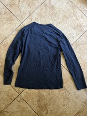 Lululemon Long Sleeve Shirt Women 6 Navy Blue Heathered Crew Neck Athletic Top