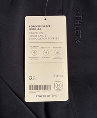 Athleta 2X Forever Fleece Wide Leg Navy Sweatpant High-Rise Plush Pull-On NWT