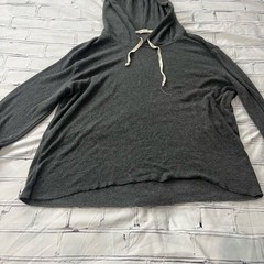 John Galt Brandy Melville Gray Knit Hoodie Women’s One Size Slouchy Pullover Y2K