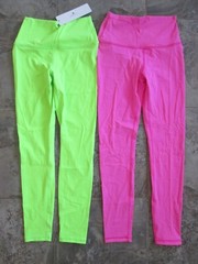 NEW Lot CRZ YOGA Sz. XS 0-2 High Waist Lounge Leggings 25″ Ankle Neon Green Pink